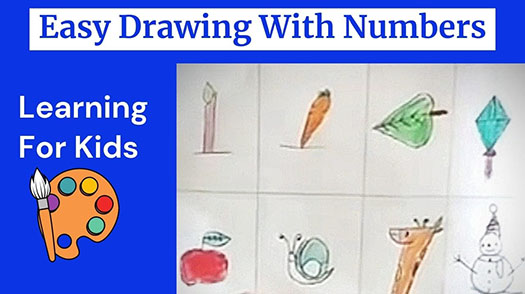 Easy Numbers Drawing for kids, How to make amazing drawing with numbers,Me with Mom’s Vision
