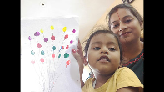 Thumb Painting by 2 years baby | Thumb Painting | Thumb Art | Me with Mom’s Vision