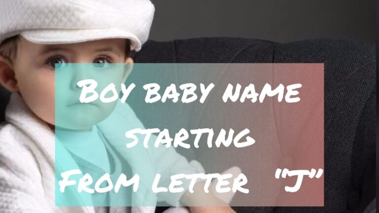 Boy baby name starting from letter J