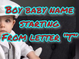 Boy baby name starting from letter T