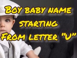Boy baby name starting from letter U