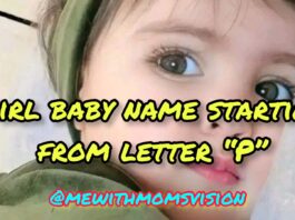 Girl baby name starting from letter P