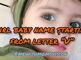 Girl baby name starting from letter U